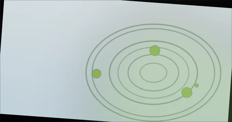Overlapping chat bubbles arranged in rings around a small house icon